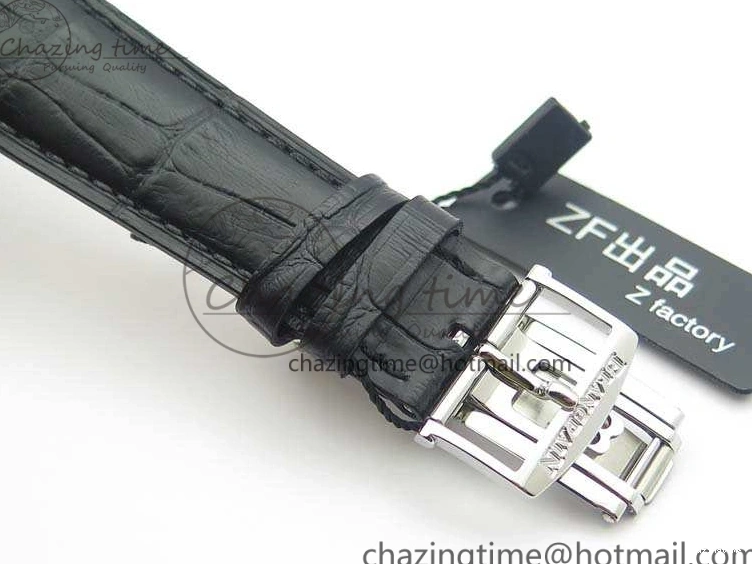0519 Villeret 6651 SS ZF 1:1 Best Edition White Dial On Black Leather Strap A Practical 8098
